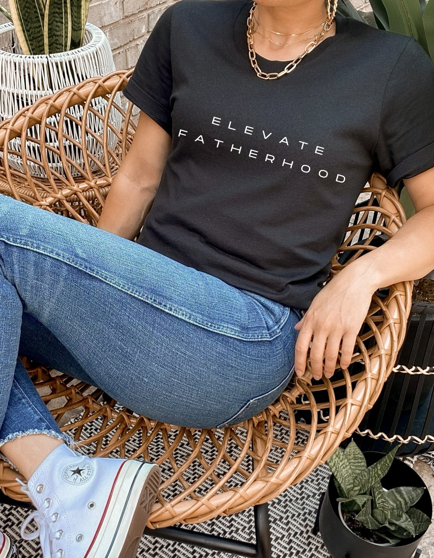Black Elevate Fatherhood T-Shirt